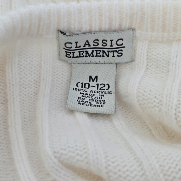 Classic Elements Vintage Cream Cable Knit Cardigan With Gold Buttons Size Medium - Picture 5 of 6